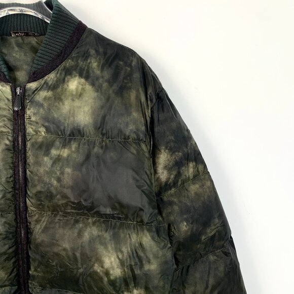 Maglia Knit 48 Green Tie-Dye Puffer Jacket With Ribbed Collar & Zip Pockets - Picture 3 of 8